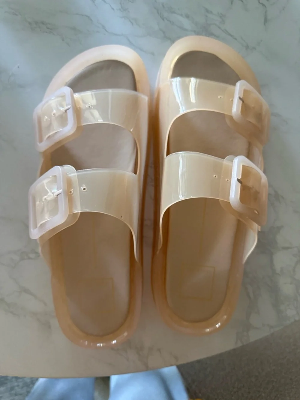 NEW IN BOX: Dolce Vita Julio Sandals, Praline Vinyl Double-Buckle Slide Sandals - Picture 4 of 11